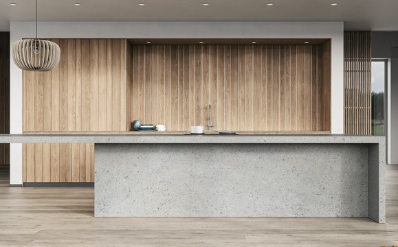 beton architektoniczny w kuchni
