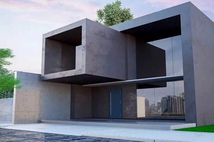 elewacja domu z betonu